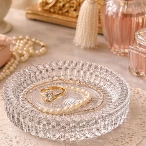 Mid Century Jewelry/Trinket Dish Ashtray Gorgeous Clear Crystal